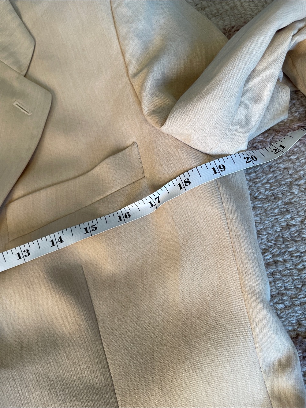 Vintage Giorgio Armani Black Label Cream Blazer Jacket 46 Italy 3-Button - Picture 9 of 10